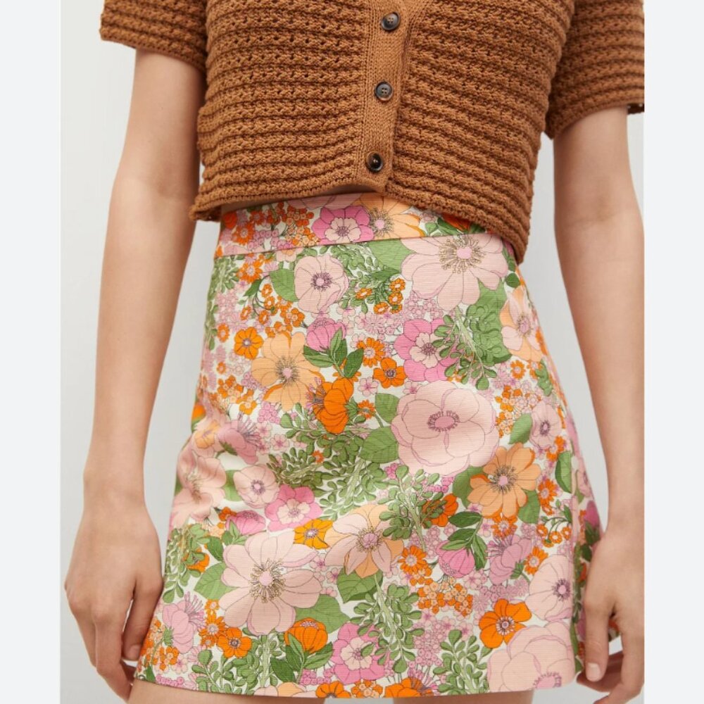 Mango Floral Print Miniskirt-summer I turned pretty Belly birthday outfit S1